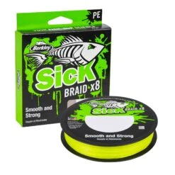 Berkley Sick Braid X8 Flätlinor 150 Meter -Sportfiskegiganten Butik berkley sick flatlina hi vis yellow