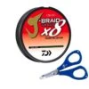 Daiwa J Braid Grand X8 Flätlina Dark Green 135 Meter, Sax På Köpet!