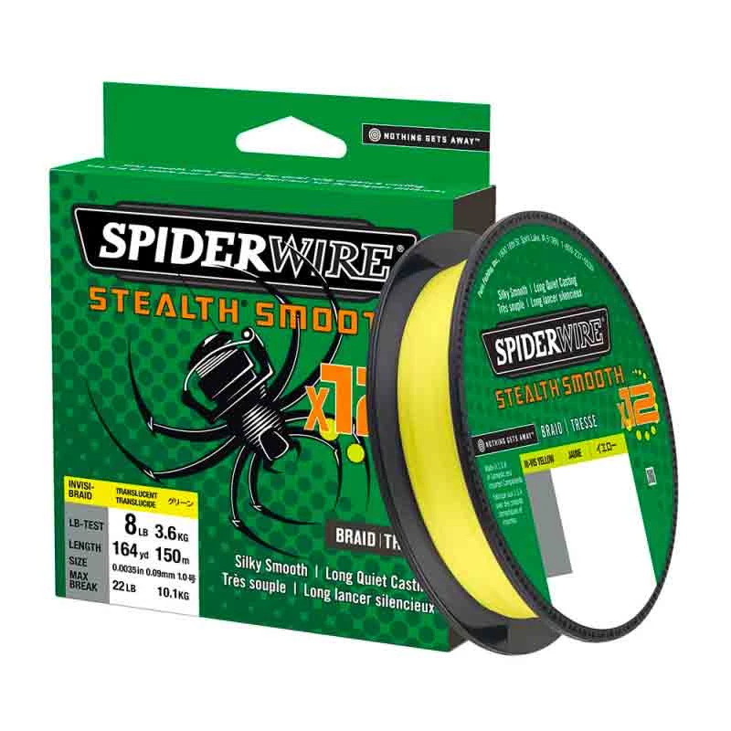 SpiderWire Stealth Smooth 12 Braid 150m Hi-Vis Yellow 1 SpiderWire Stealth Smooth 12 Braid 150m Hi-Vis Yellow